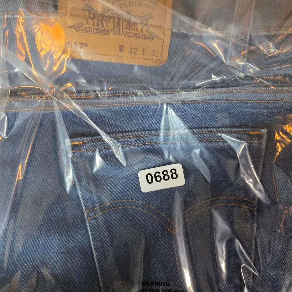 Levi's 517 Jeans Mens 42x32 Blue Bootcut Vintage‎ Made in USA Cotton Blend